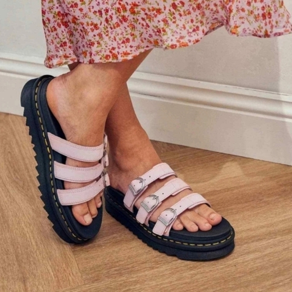 Dr Martens Blaire Pink Chunky Slides Docs Sandals Women's Size 6 - Picture 9 of 16